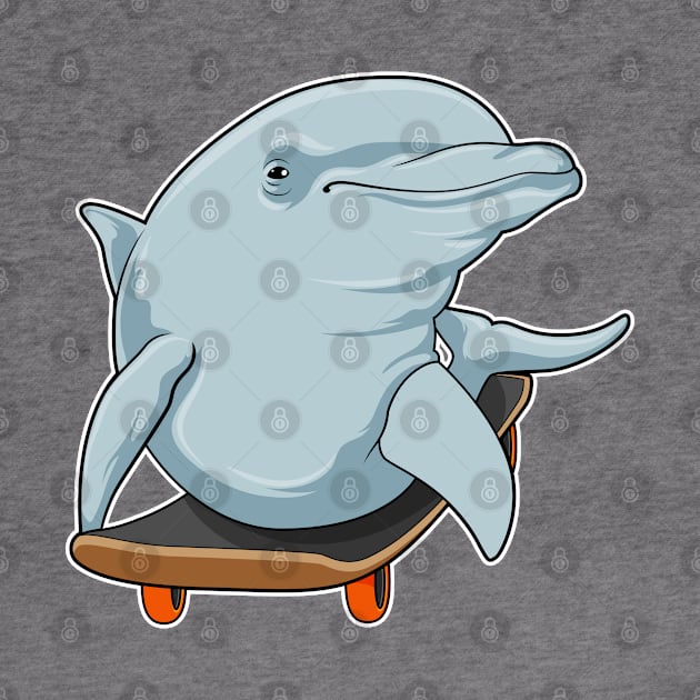 Dolphin as Skater with Skateboard by Markus Schnabel